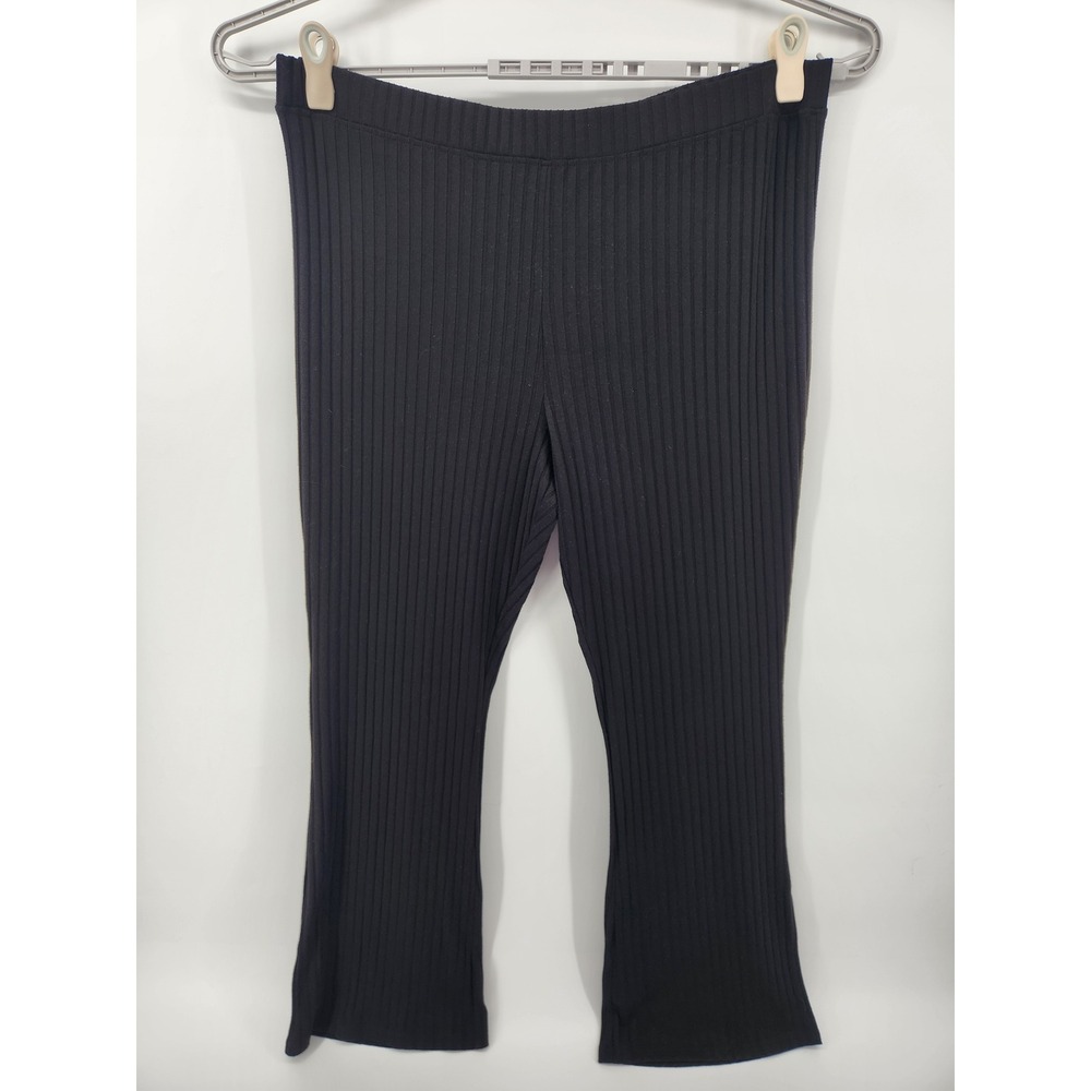 BP Black Ribbed‎ Knit Flare Pants Womens 3X Plus Size Casual